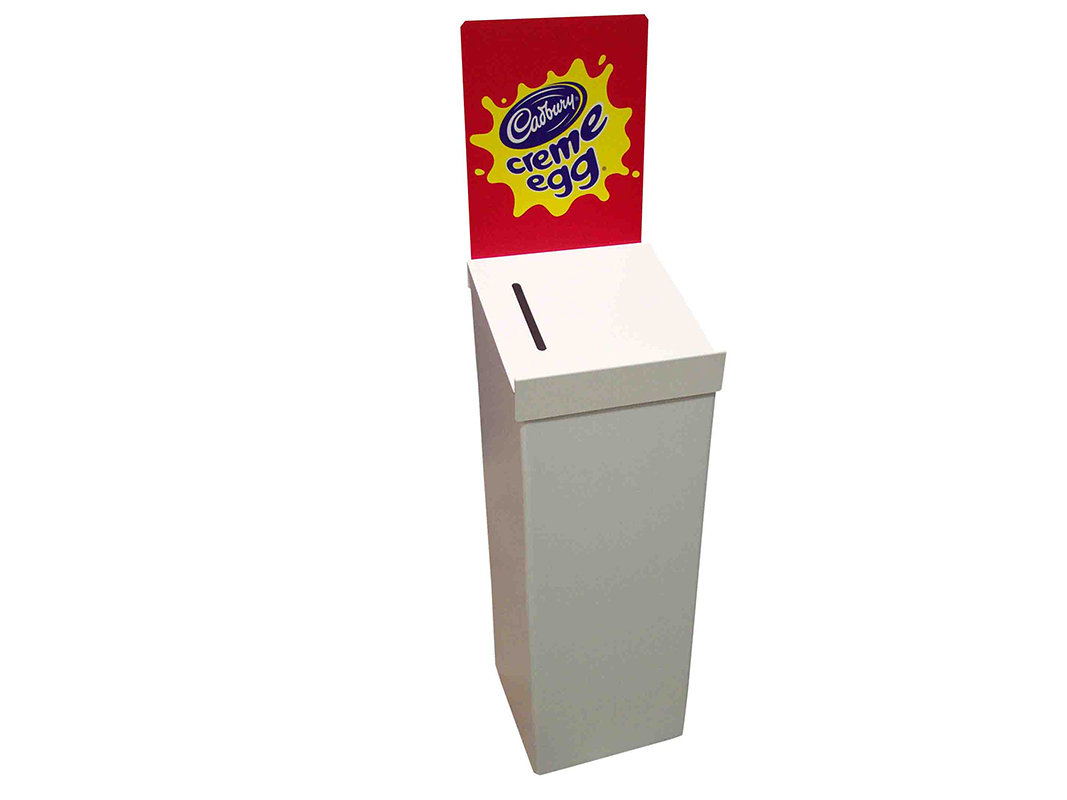 Branded competition entry boxes, suggestion boxes and ballot boxes 