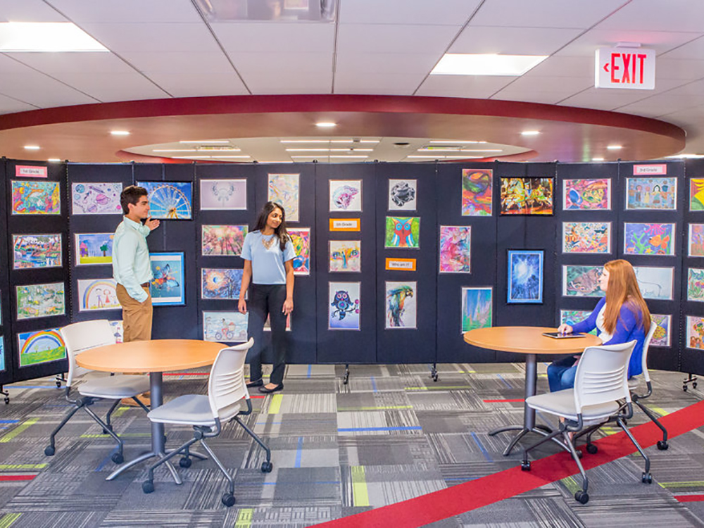 Make the most of your space by creating instant rooms, work or storage areas with these folding portable office screens & partition wall systems.