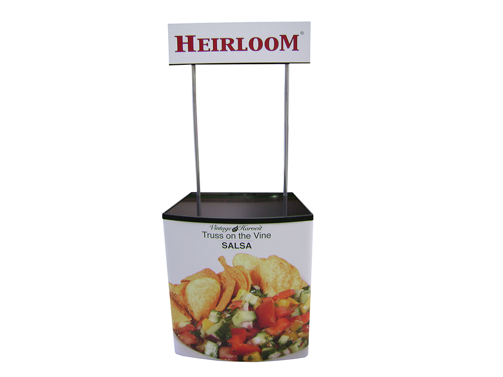 branded product sampling counter display