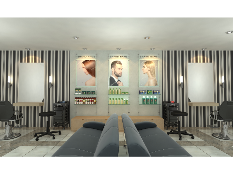 Fairfield cable suspension signage system - suspended retail shelving & fittings