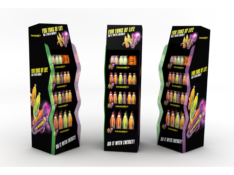 Free-Standing product merchandising display units
